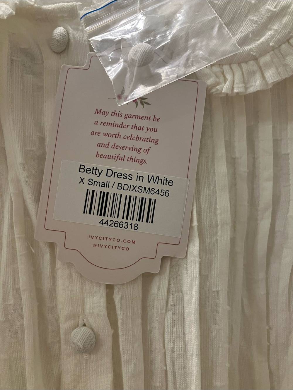 Ivy City Co Betty In White Sz XS Cottage Cotton Midi Dress Brand New W Tag. - Picture 3 of 6